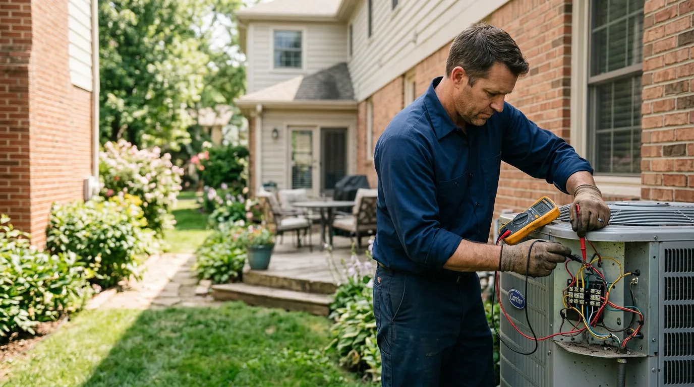 HVAC technician working near Monroe, OK